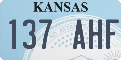 KS license plate 137AHF