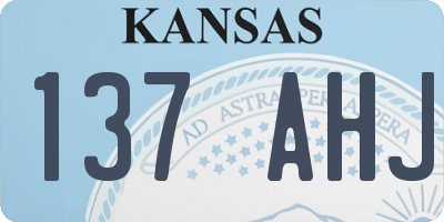 KS license plate 137AHJ