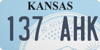 KS license plate 137AHK