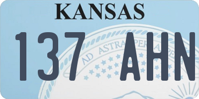 KS license plate 137AHN