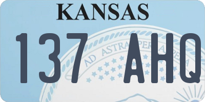 KS license plate 137AHQ