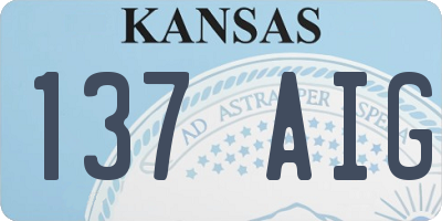 KS license plate 137AIG