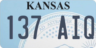 KS license plate 137AIQ