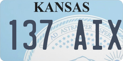 KS license plate 137AIX