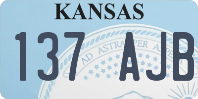 KS license plate 137AJB