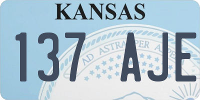 KS license plate 137AJE
