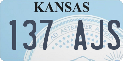 KS license plate 137AJS