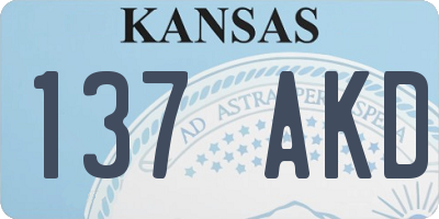 KS license plate 137AKD