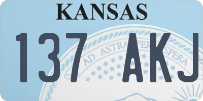KS license plate 137AKJ