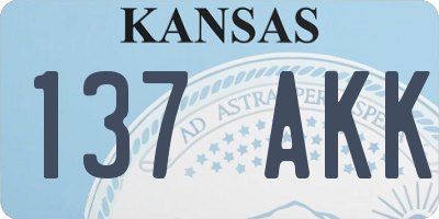 KS license plate 137AKK