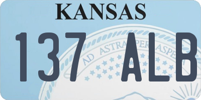 KS license plate 137ALB