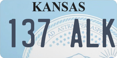 KS license plate 137ALK