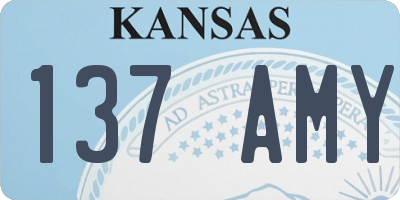 KS license plate 137AMY
