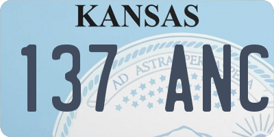 KS license plate 137ANC