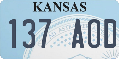 KS license plate 137AOD