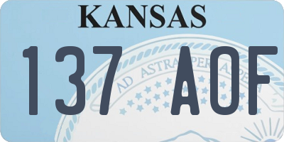 KS license plate 137AOF