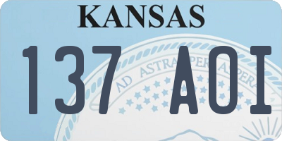 KS license plate 137AOI