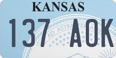 KS license plate 137AOK