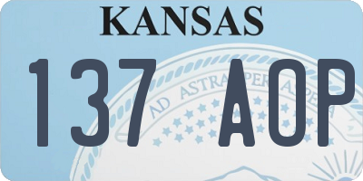 KS license plate 137AOP