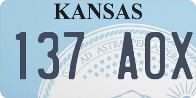 KS license plate 137AOX