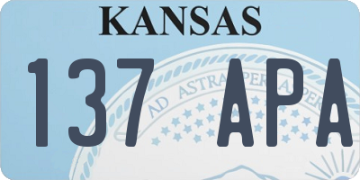 KS license plate 137APA