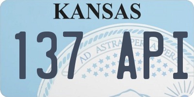 KS license plate 137API