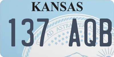 KS license plate 137AQB