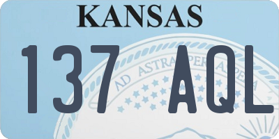 KS license plate 137AQL