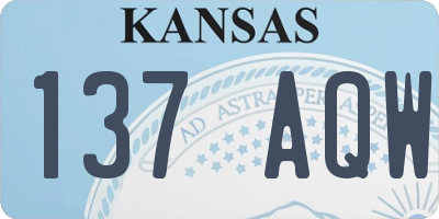 KS license plate 137AQW