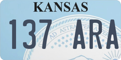 KS license plate 137ARA