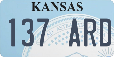 KS license plate 137ARD