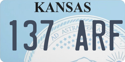 KS license plate 137ARF