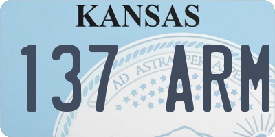 KS license plate 137ARM