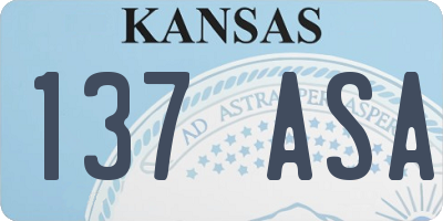 KS license plate 137ASA