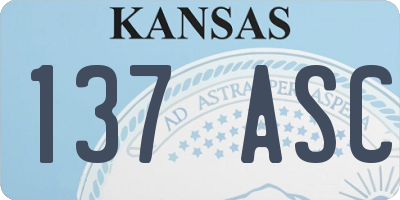 KS license plate 137ASC