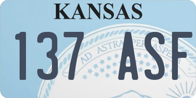 KS license plate 137ASF