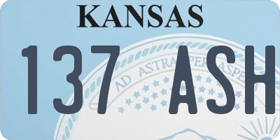 KS license plate 137ASH