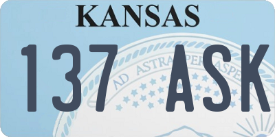 KS license plate 137ASK