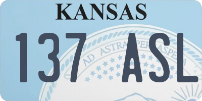 KS license plate 137ASL