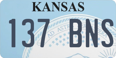 KS license plate 137BNS