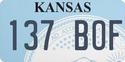 KS license plate 137BOF