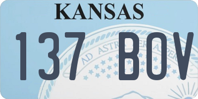 KS license plate 137BOV