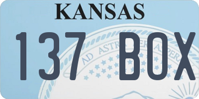 KS license plate 137BOX