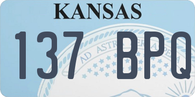 KS license plate 137BPQ