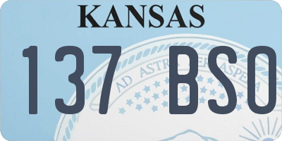 KS license plate 137BSO