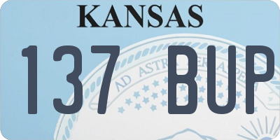 KS license plate 137BUP