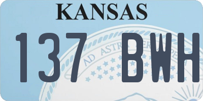 KS license plate 137BWH