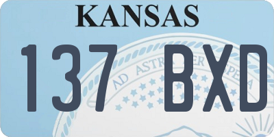 KS license plate 137BXD