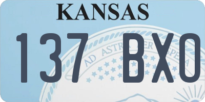 KS license plate 137BXO