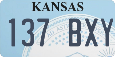 KS license plate 137BXY